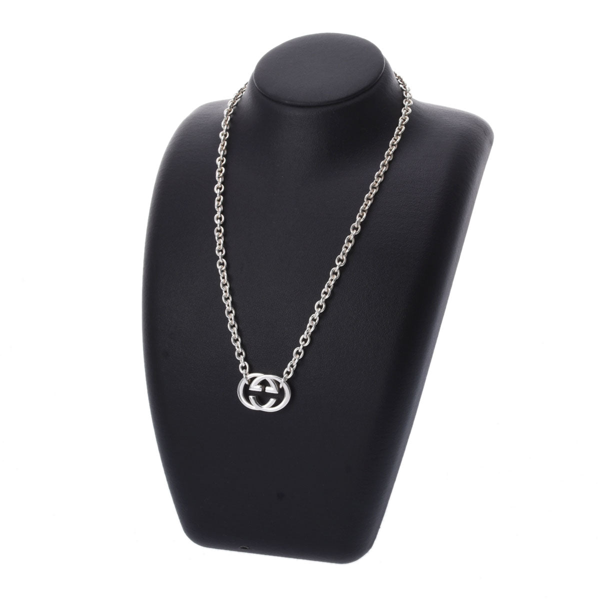 1019-09 emさん グッチダブルG レディース シルバー925 ネックレス 190489 GUCCI 中古