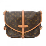 LOUIS VUITTON ルイヴィトン モノグラム ソミュール 30 ブラウン M42256 レディース モノグラムキャンバス ショルダーバッグ Bランク 中古 銀蔵