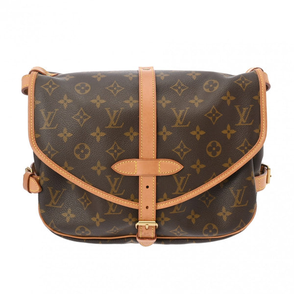 LOUIS VUITTON ルイヴィトン モノグラム ソミュール 30 ブラウン M42256 レディース モノグラムキャンバス ショルダーバッグ Bランク 中古 銀蔵