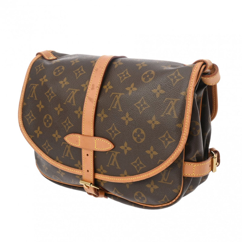 LOUIS VUITTON ルイヴィトン モノグラム ソミュール 30 ブラウン M42256 レディース モノグラムキャンバス ショルダーバッグ Bランク 中古 銀蔵