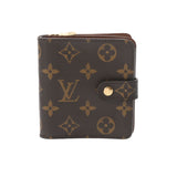 LOUIS VUITTON ルイヴィトン モノグラム コンパクトジップ  ブラウン M61667 ユニセックス モノグラムキャンバス 二つ折り財布 ABランク 中古 銀蔵