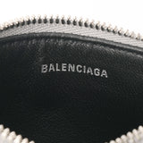 BALENCIAGA バレンシアガ エヴリデイ ロゴ ジップ付きコインカードケース シルバー 551990 ユニセックス レザー カードケース Aランク 中古 銀蔵