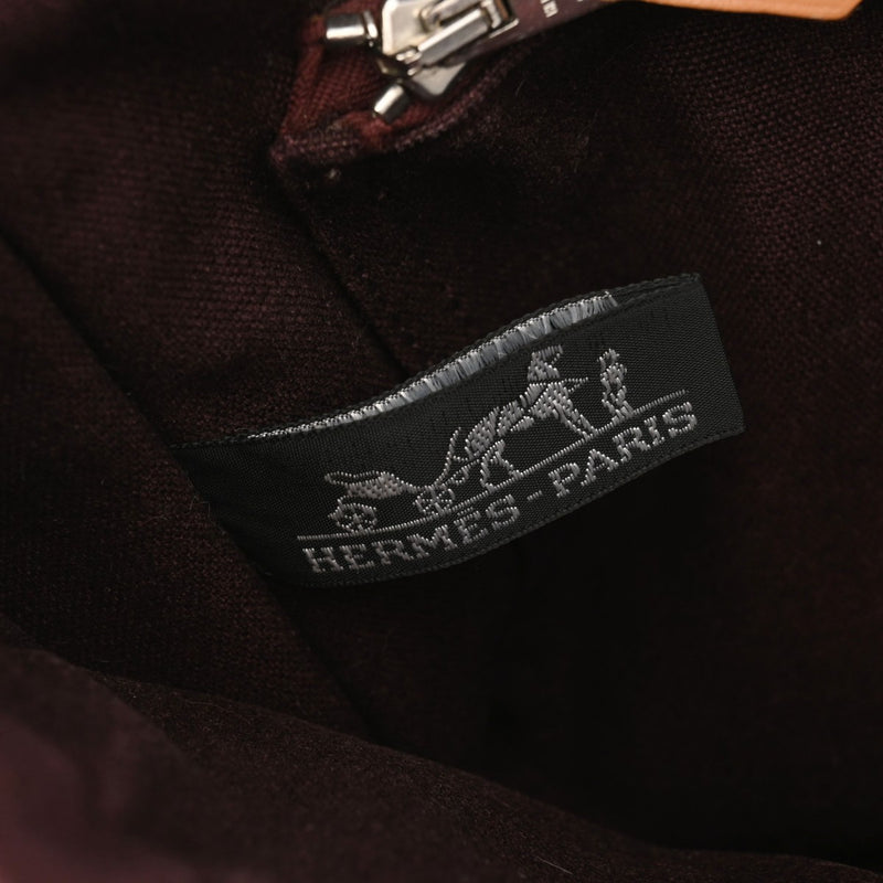 HERMES エルメス フールトゥ PM ハンドバッグ ボルドー ユニセックス キャンバス トートバッグ Bランク 中古 銀蔵