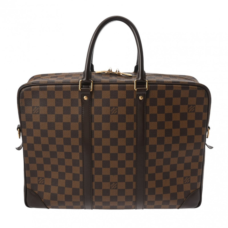 LOUIS VUITTON ルイヴィトン ダミエ ポルトドキュマンヴォワヤージュ ブラウン N41122 メンズ ダミエキャンバス ビジネスバッグ Bランク 中古 銀蔵