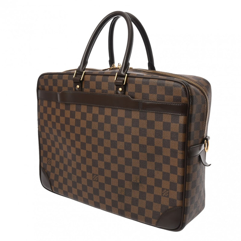 LOUIS VUITTON ルイヴィトン ダミエ ポルトドキュマンヴォワヤージュ ブラウン N41122 メンズ ダミエキャンバス ビジネスバッグ Bランク 中古 銀蔵