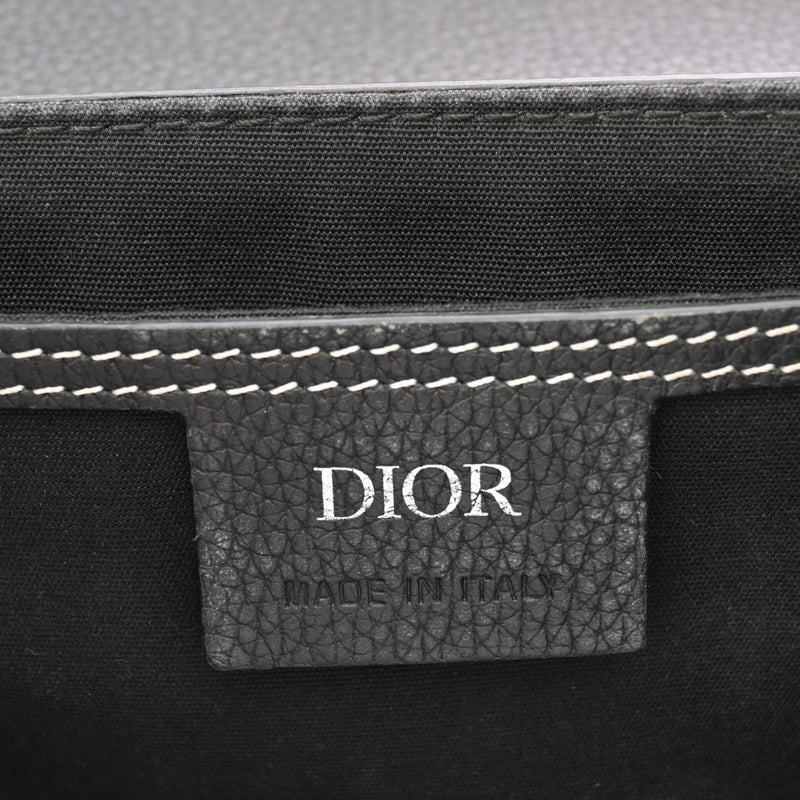 CHRISTIAN DIOR クリスチャンディオール サドル スモールフラップ メッセンジャー ブラック 1ADP0049YKK_H00N ユニセックス グレインドカーフ ショルダーバッグ Bランク 中古 銀蔵