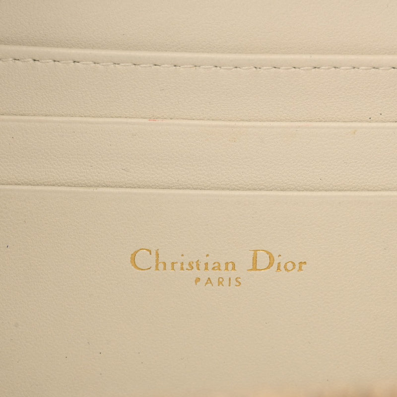 CHRISTIAN DIOR クリスチャンディオール CARO ボックスバック アイボリー S5140UNGX_M030 レディース カーフ ショルダーバッグ ABランク 中古 銀蔵