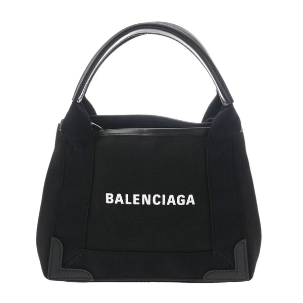 BALENCIAGA バレンシアガ ネイビーカバス XS 2WAY ブラック 390346 レディース キャンバス レザー ハンドバッグ Aランク 中古 銀蔵