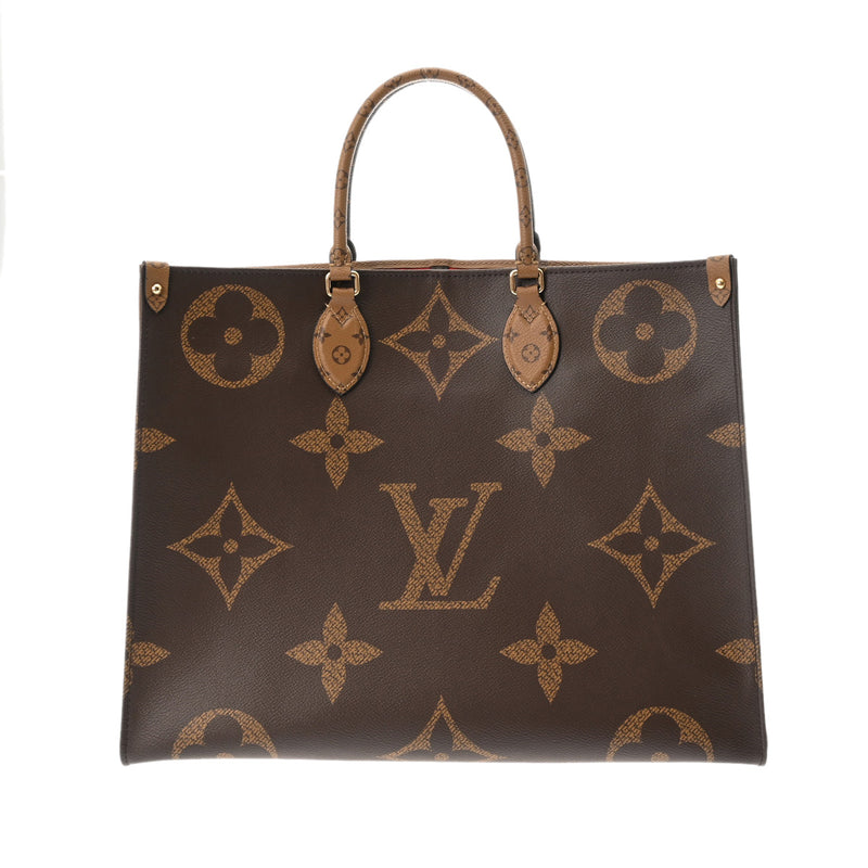 LOUIS VUITTON ルイヴィトン モノグラムジャイアント オンザゴー GM 旧型 2WAYトート ブラウン M44576 ユニセックス モノグラムキャンバス ハンドバッグ Aランク 中古 銀蔵