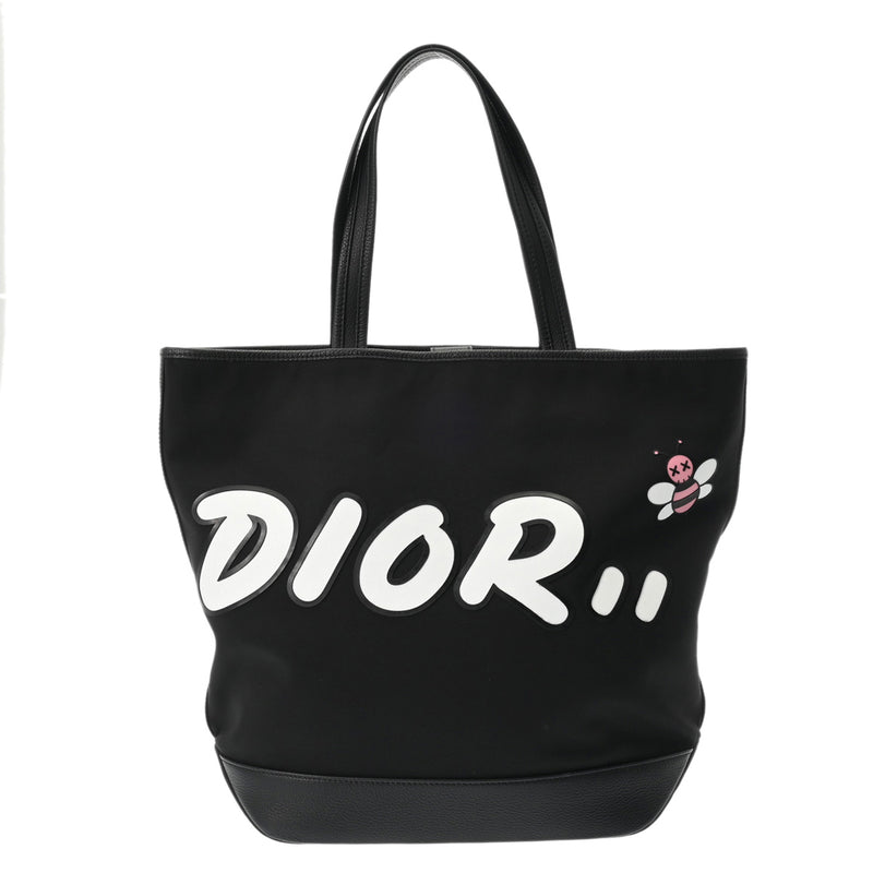 CHRISTIAN DIOR クリスチャンディオール カウズコラボ 日本限定 2WAY ブラック ユニセックス キャンバス/レザー トートバッグ Aランク 中古 銀蔵