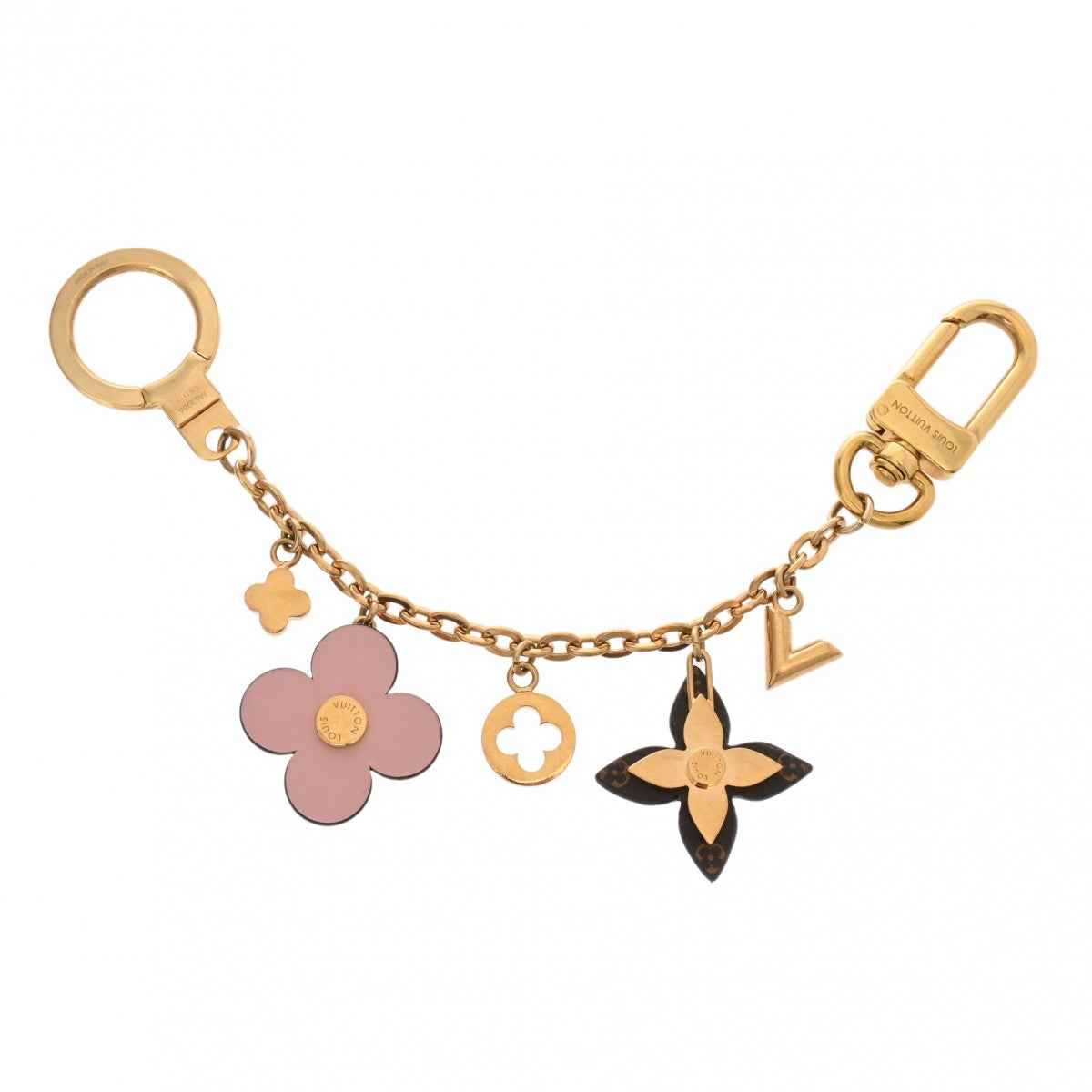 ルイヴィトンバッグチャーム チェーン ブルーミングフラワー ブラウン