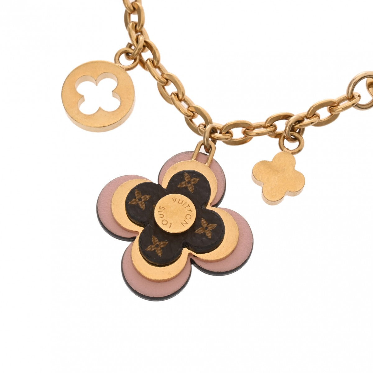 ルイヴィトンバッグチャーム チェーン ブルーミングフラワー ブラウン
