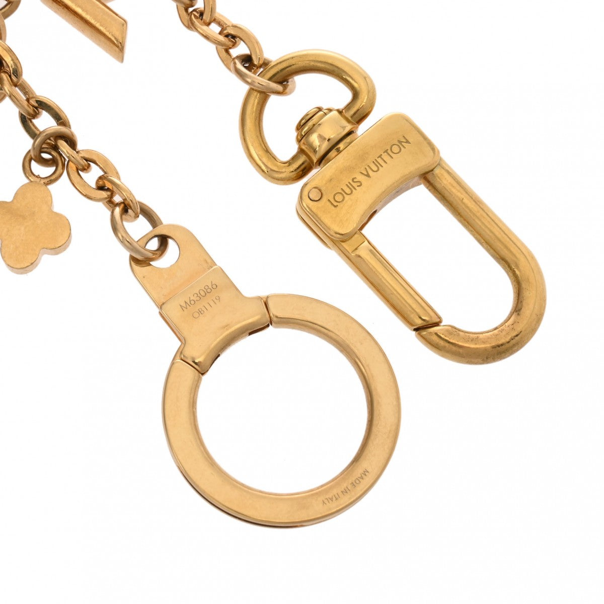 ルイヴィトンバッグチャーム チェーン ブルーミングフラワー ブラウン