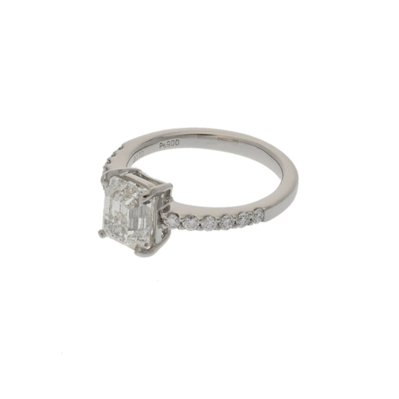 no brand ノーブランド ダイヤ2.11ct 0.25ct 一粒ダイヤ ハーフエタニティ 11号 レディース Pt900プラチナ リング・指輪 Aランク 中古 銀蔵