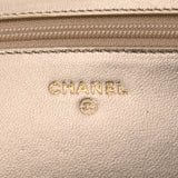 CHANEL シャネル マトラッセ チェーンウォレット シャンパンゴールド レディース ラムスキン チェーンウォレット ABランク 中古 銀蔵