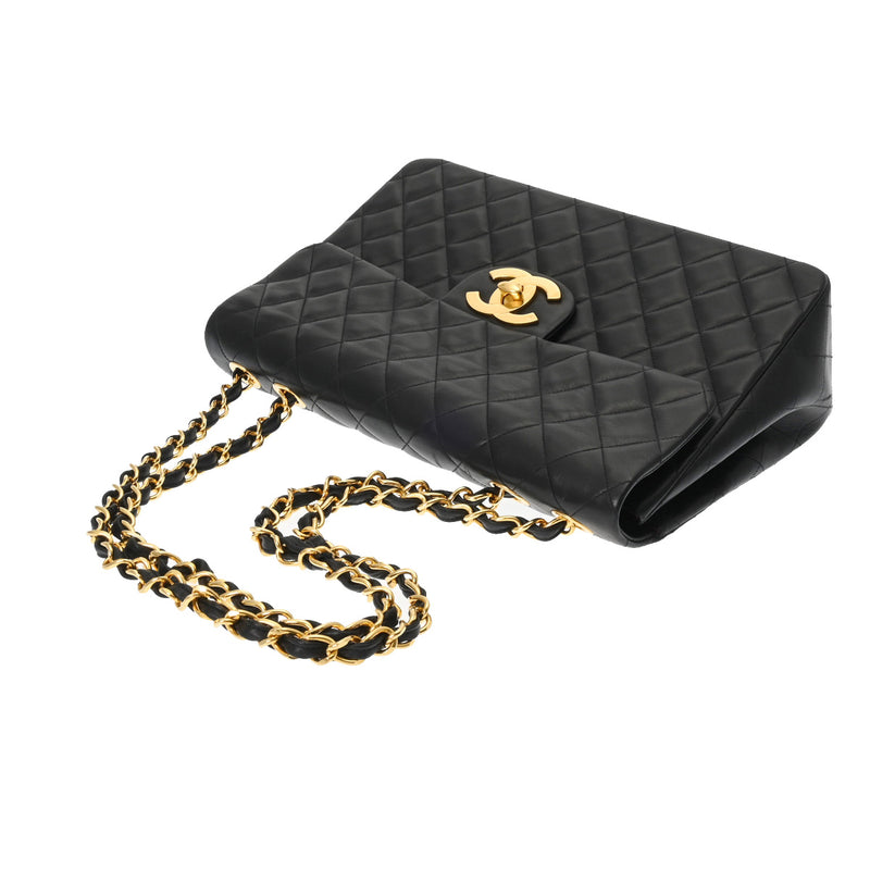 CHANEL シャネル デカマトラッセ  チェーンショルダー ブラック A01094 レディース ラムスキン ショルダーバッグ Bランク 中古 銀蔵