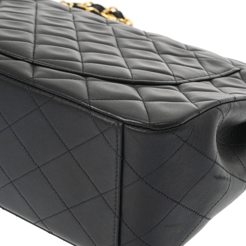 CHANEL シャネル デカマトラッセ  チェーンショルダー ブラック A01094 レディース ラムスキン ショルダーバッグ Bランク 中古 銀蔵