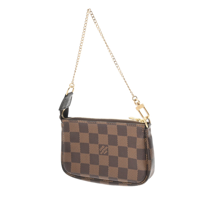 LOUIS VUITTON ルイヴィトン ダミエ ミニ ポシェット アクセソワール ブラウン N58009 レディース ダミエキャンバス アクセサリーポーチ ABランク 中古 銀蔵