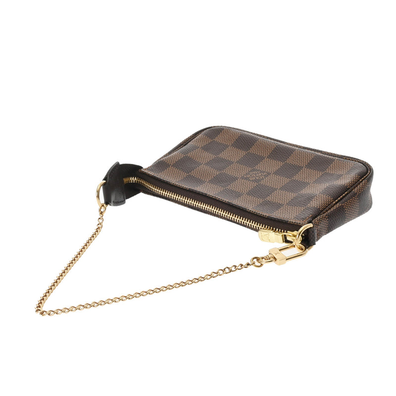 LOUIS VUITTON ルイヴィトン ダミエ ミニ ポシェット アクセソワール ブラウン N58009 レディース ダミエキャンバス アクセサリーポーチ ABランク 中古 銀蔵