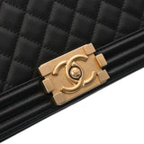 CHANEL シャネル ボーイシャネル チェーンショルダー 25cm ブラック A67086 レディース キャビアスキン ショルダーバッグ 新同 中古 銀蔵
