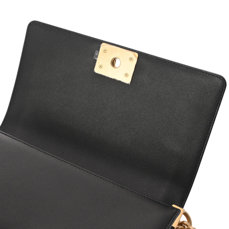 CHANEL シャネル ボーイシャネル チェーンショルダー 25cm ブラック A67086 レディース キャビアスキン ショルダーバッグ 新同 中古 銀蔵