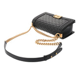CHANEL シャネル ボーイシャネル チェーンショルダー 25cm ブラック A67086 レディース キャビアスキン ショルダーバッグ 新同 中古 銀蔵