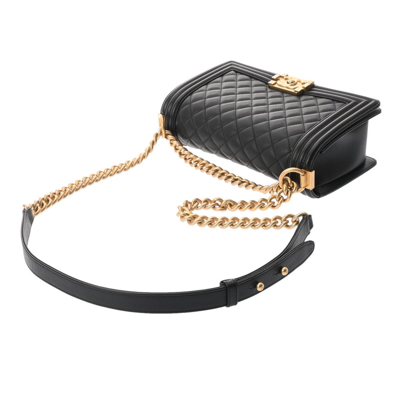 CHANEL シャネル ボーイシャネル チェーンショルダー 25cm ブラック A67086 レディース キャビアスキン ショルダーバッグ 新同 中古 銀蔵