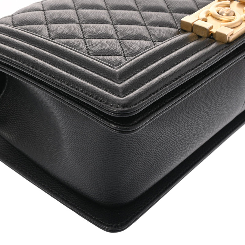 CHANEL シャネル ボーイシャネル チェーンショルダー 25cm ブラック A67086 レディース キャビアスキン ショルダーバッグ 新同 中古 銀蔵