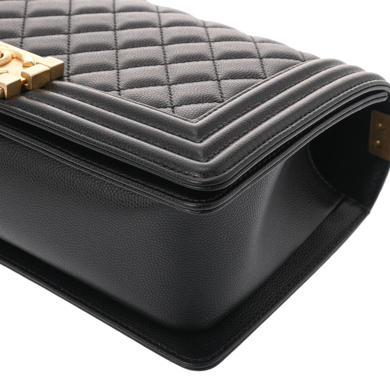 CHANEL シャネル ボーイシャネル チェーンショルダー 25cm ブラック A67086 レディース キャビアスキン ショルダーバッグ 新同 中古 銀蔵