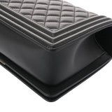 CHANEL シャネル ボーイシャネル チェーンショルダー 25cm ブラック A67086 レディース キャビアスキン ショルダーバッグ 新同 中古 銀蔵