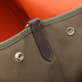 HERMES エルメス サックドパンサージュ グルーム カーキ/オレンジ A刻印(2017年頃) レディース キャンバス トートバッグ ABランク 中古 銀蔵