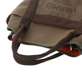 HERMES エルメス サックドパンサージュ グルーム カーキ/オレンジ A刻印(2017年頃) レディース キャンバス トートバッグ ABランク 中古 銀蔵