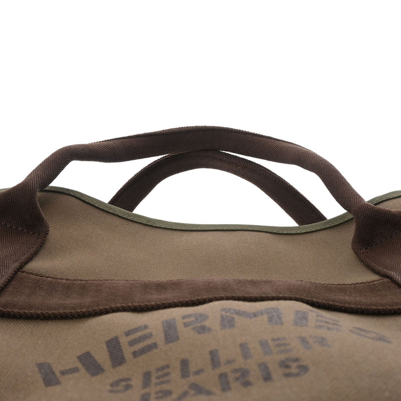 【未使用】HERMES エルメス キャンバストートバッグ カーキ エルメス サックドパンサージュ グルーム カーキ/オレンジ A刻印(2017