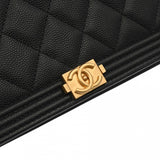 CHANEL シャネル ボーイシャネル チェーンウォレット ブラック レディース キャビアスキン ショルダーバッグ 新同 中古 銀蔵