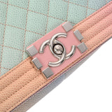 CHANEL シャネル ボーイシャネル チェーンショルダー 25cm レインボー A67086 レディース キャビアスキン ショルダーバッグ Aランク 中古 銀蔵