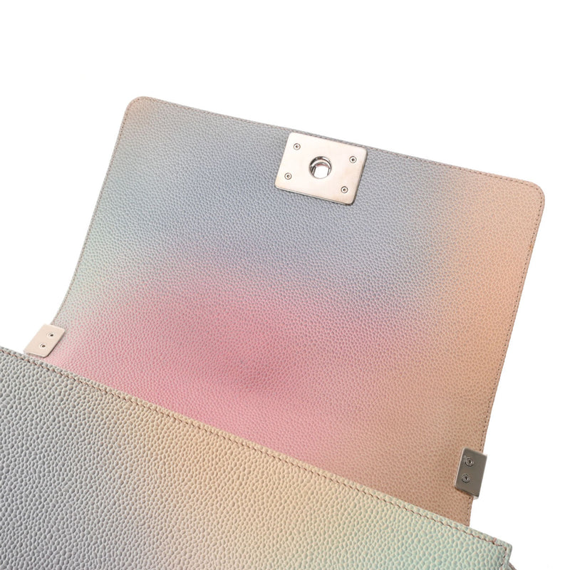 CHANEL シャネル ボーイシャネル チェーンショルダー 25cm レインボー A67086 レディース キャビアスキン ショルダーバッグ Aランク 中古 銀蔵