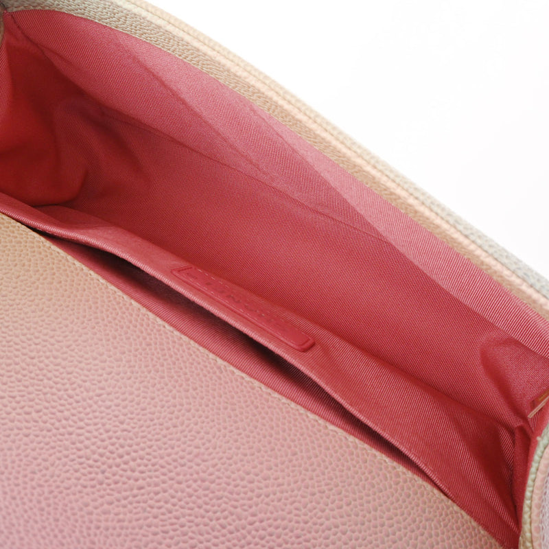 CHANEL シャネル ボーイシャネル チェーンショルダー 25cm レインボー A67086 レディース キャビアスキン ショルダーバッグ Aランク 中古 銀蔵