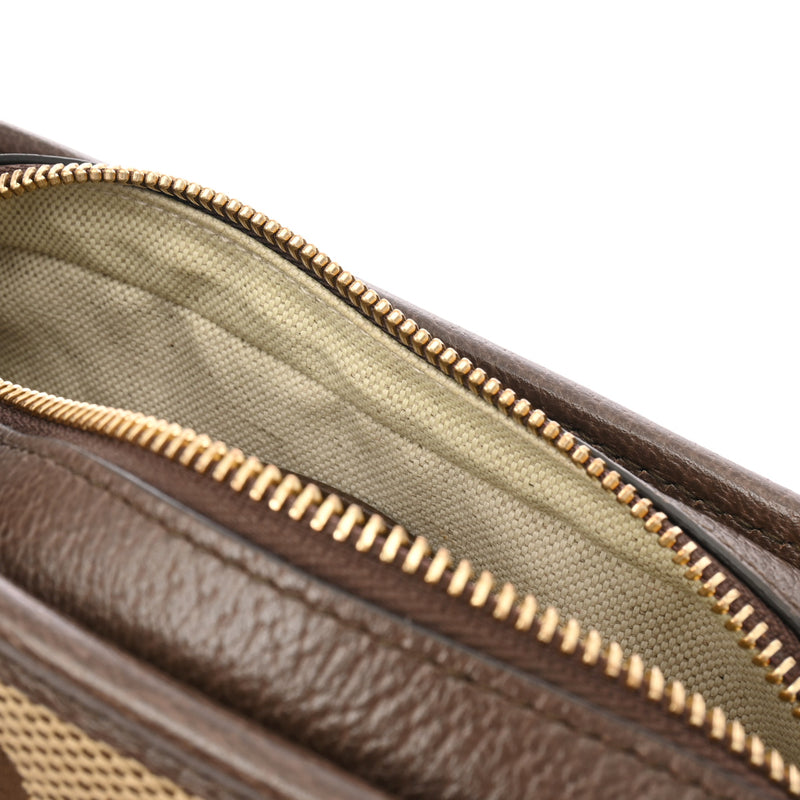 GUCCI グッチ ジャンボGG ミニバッグ キャメル/エボニー 696075 ユニセックス キャンバス レザー ショルダーバッグ Aランク 中古 銀蔵