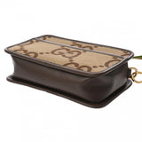GUCCI グッチ ジャンボGG ミニバッグ キャメル/エボニー 696075 ユニセックス キャンバス レザー ショルダーバッグ Aランク 中古 銀蔵