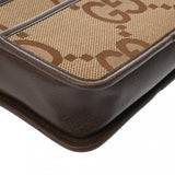 GUCCI グッチ ジャンボGG ミニバッグ キャメル/エボニー 696075 ユニセックス キャンバス レザー ショルダーバッグ Aランク 中古 銀蔵