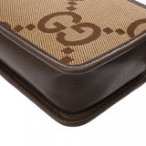 GUCCI グッチ ジャンボGG ミニバッグ キャメル/エボニー 696075 ユニセックス キャンバス レザー ショルダーバッグ Aランク 中古 銀蔵