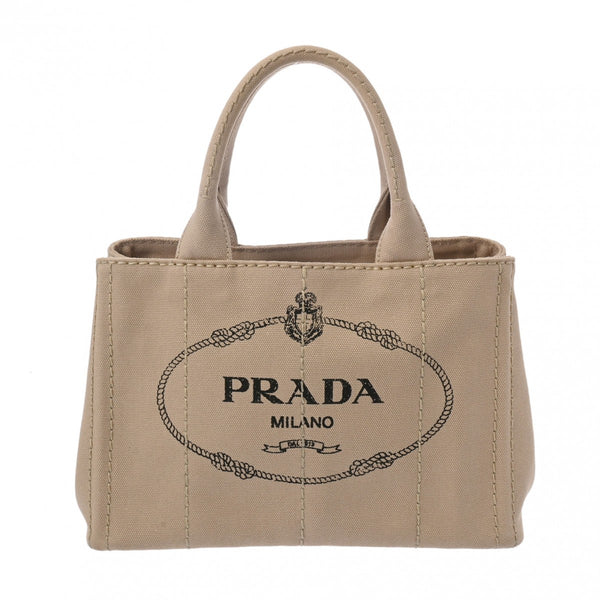 PRADA プラダ カナパミニ 2WAYトートバッグ ベージュ 1BG439 レディース キャンバス ハンドバッグ Aランク 中古 銀蔵