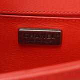 CHANEL シャネル ボーイシャネル スモール チェーンショルダー レッド A67085 レディース ガルーシャ/カーフスキン ショルダーバッグ ABランク 中古 銀蔵