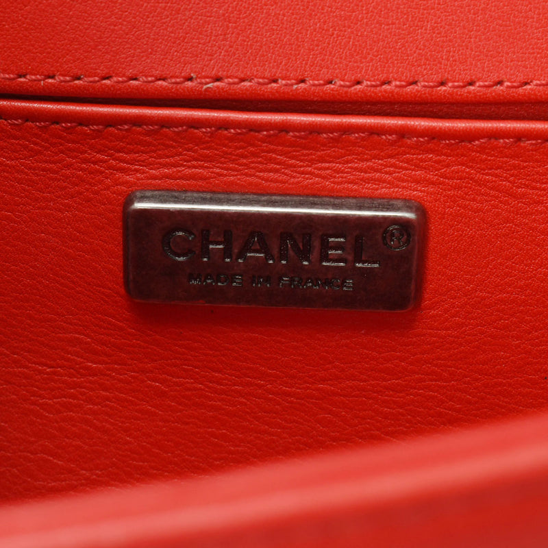 CHANEL シャネル ボーイシャネル スモール チェーンショルダー レッド A67085 レディース ガルーシャ/カーフスキン ショルダーバッグ ABランク 中古 銀蔵