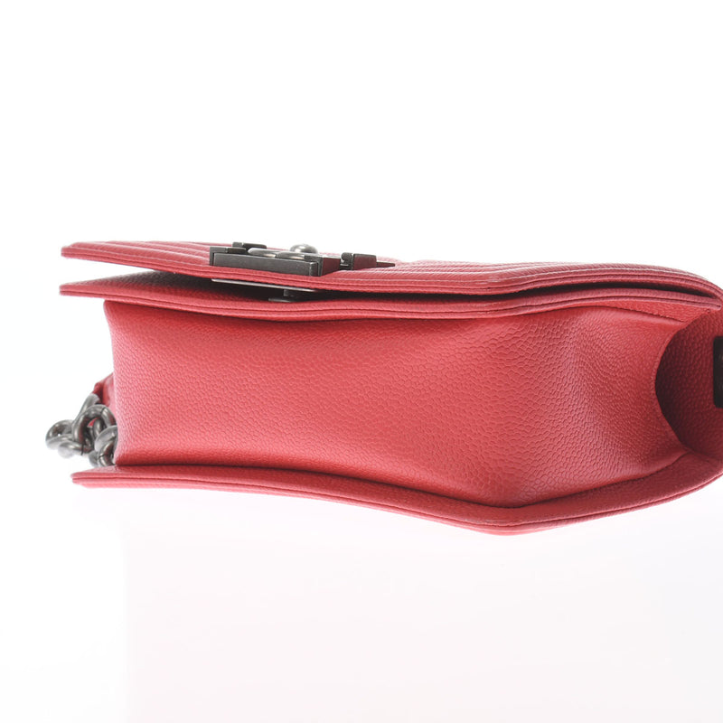 CHANEL シャネル ボーイシャネル スモール チェーンショルダーバッグ Vステッチ レッド A67085 レディース ソフトキャビアスキン ショルダーバッグ Aランク 中古 銀蔵