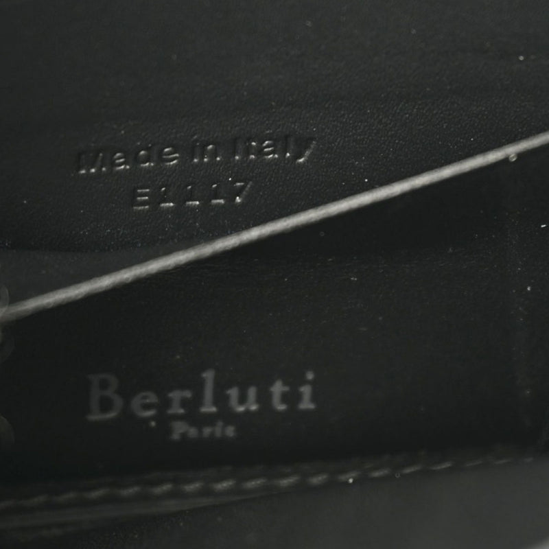 BERLUTI ベルルッティ イタウバ ロングジップ カリグラフィー ダークグレー系 E1117 メンズ スクリットレザー 長財布 ABランク 中古 銀蔵