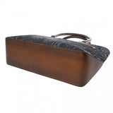 BERLUTI ベルルッティ トゥジュール トートバッグ インディゴデニム ダークブラウン U0262P メンズ アラベスクキャンバス/レザー ハンドバッグ Aランク 中古 銀蔵