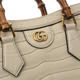 GUCCI グッチ ダイアナ スモール トートバッグ 2WAY アイボリー 688045 レディース クロコダイル バンブー ハンドバッグ 新同 中古 銀蔵