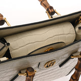 GUCCI グッチ ダイアナ スモール トートバッグ 2WAY アイボリー 688045 レディース クロコダイル バンブー ハンドバッグ 新同 中古 銀蔵