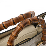 GUCCI グッチ ダイアナ スモール トートバッグ 2WAY アイボリー 688045 レディース クロコダイル バンブー ハンドバッグ 新同 中古 銀蔵